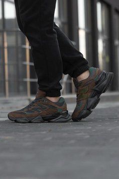Модні чоловічі кросівки New Balance 9060 Beef and Broccoli Brown Black коричнево-чорно-зелені стильні легкі повсякденні кроси B00961L фото