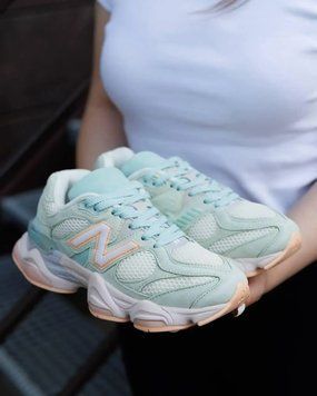 Жіночі кросівки Нью Беланс 9060 Mint Grey Orange м&rsquo;ятно-сірі зручні комфортні повсякденні міські стильні B00389L фото