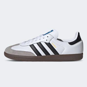 Чоловічі повсякденні кросівки Adidas Samba з контрастними біло-чорними елементами та gum підошвою B00027L фото